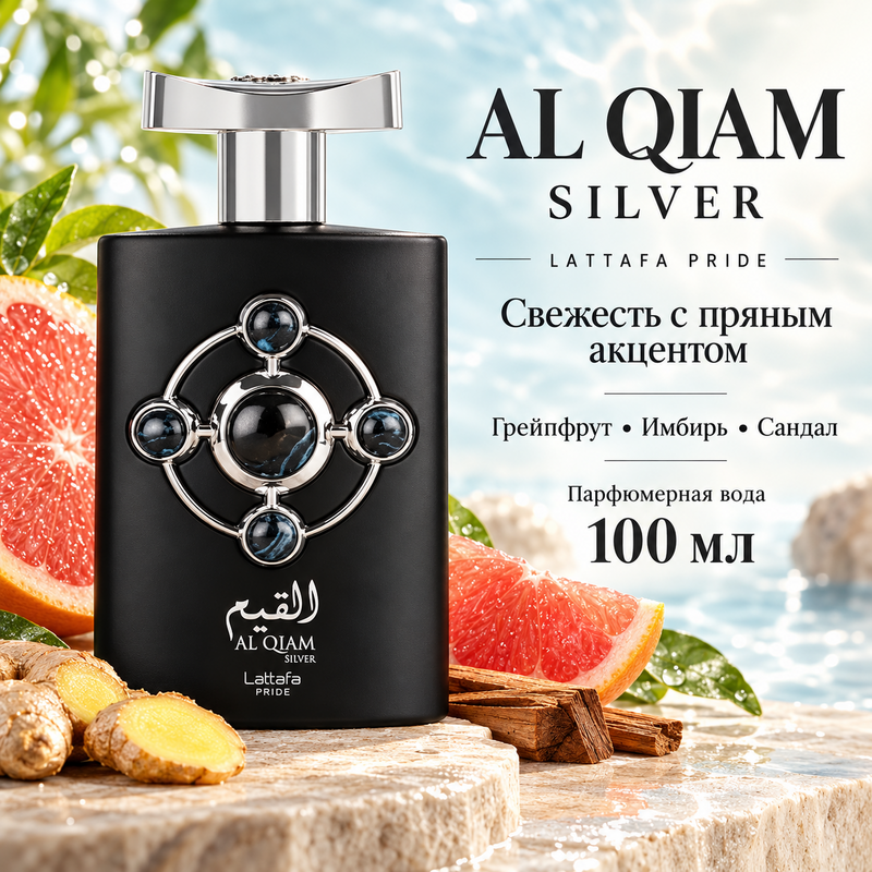 Купить Al Qiam Silver Lattafa / Аль Кыям Сильвер Латтафа, 100 мл