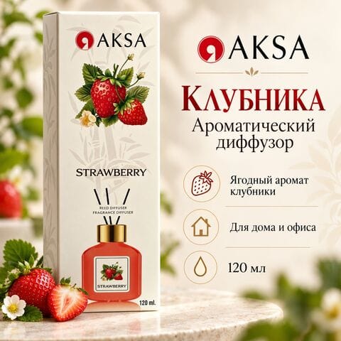 Диффузор AKSA Strawberry / Клубника, 120 мл