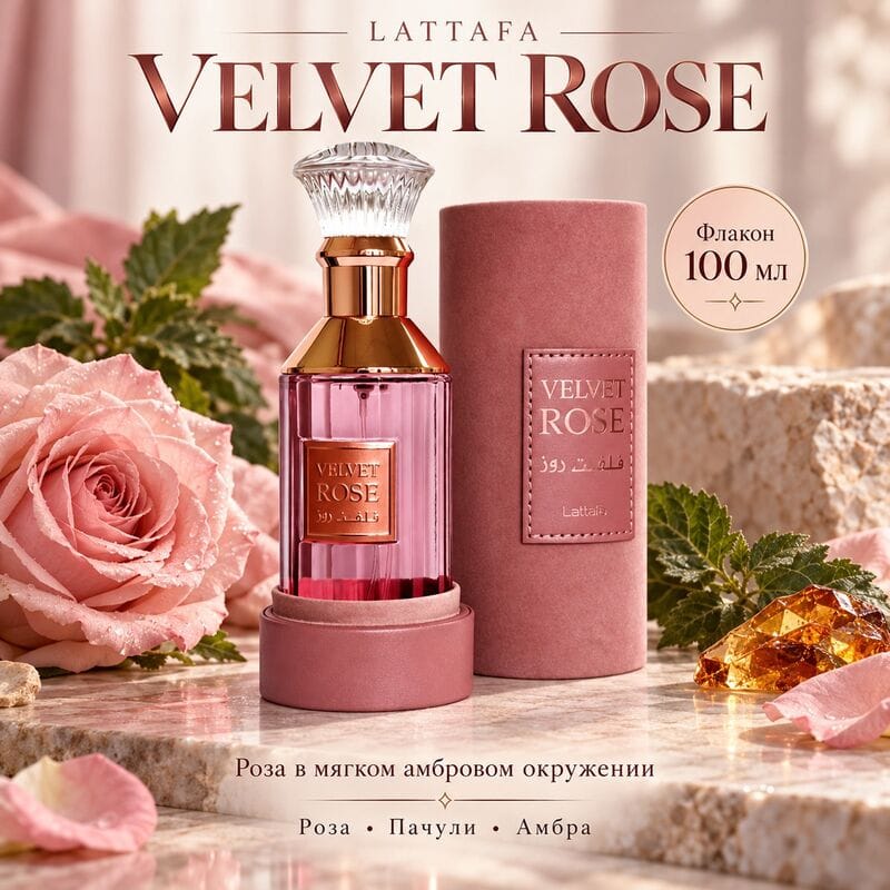 Купить Velvet Rose Lattafa / Вельвет Роуз Латтафа, 100 мл Купить Velvet Rose Lattafa / Вельвет Роуз Латтафа, 100 мл
